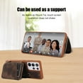 thumbnail image 5 of for Samsung Galaxy S22 Ultra Wallet Case Crossbody Strap, Zipper Phone Case with Card Holder Wrist Strap Purse Cover with Kickstand Compatible with Samsung Galaxy S22 Ultra 6.8 inch - Brown, 5 of 8