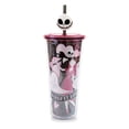 thumbnail image 1 of Silver Buffalo Disney The Nightmare Before Christmas Misfit Love con Jack Skellington y Sally taza fría de plástico con tapa y tapa de pajita, 24 onzas, 1 of 8