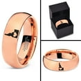 thumbnail image 4 of Tungsten Idaho The Gem State Heart Band Ring 7mm Men Women Comfort Fit 18k Rose Gold Dome Polished, 4 of 4