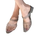 thumbnail image 2 of YOUYEDIAN Jelly Sandals for Women Summer Ballet Mesh Flats Shoes Dress Slip on Wide Closed Toe Mary Jane Mules Beach Walking Sandals (Black), 2 of 5