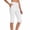 White, variant on ZKunhua Womens High Waist Knee Length Capri Leggings Stretchy Workout Yoga Pants with Side Slits & Pockets