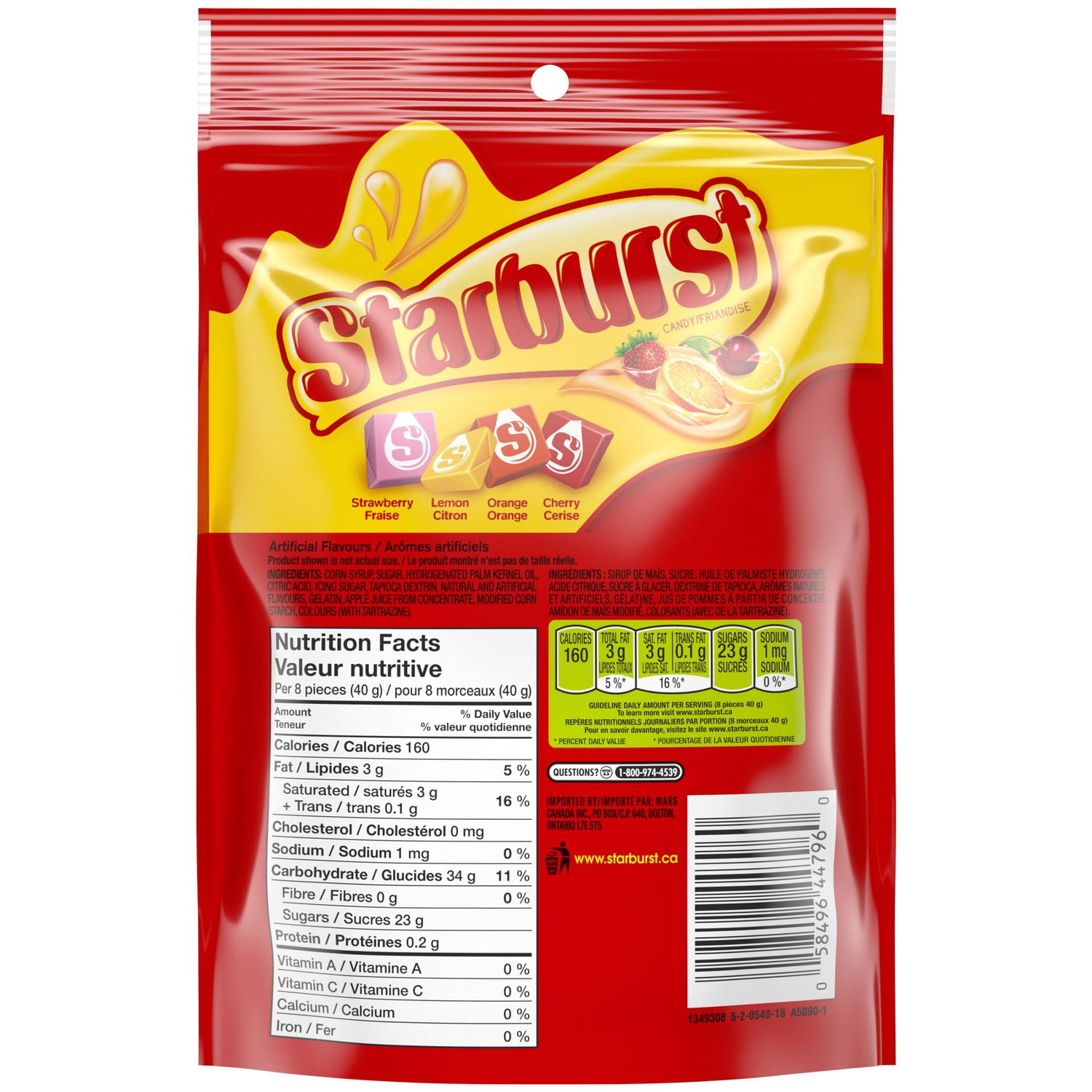 STARBURST, Original Chewy Candy, Take Home Bag, 320g, 1 Bag, 320 g