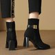 thumbnail image 4 of NECHOLOGY Botas Mujer Adulto Femenino Zapatos Botines de mujer Mujeres Damas Vintage Tobillo Punta estrecha Casual Solo Zapatos Botas (Black, 7.50), 4 of 7
