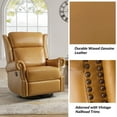 thumbnail image 4 of Power Genuine Leather Recliner Chair with Nailhead Trim Swivel Rocking Power Lounge Apartment Camel, 4 of 8