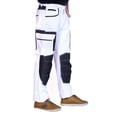 thumbnail image 3 of JuicyTrendz Men's Heavy Duty Painter Pants – Utility Cordura Knee Workwear Trousers for Construction with Multiple Pockets White ST#5 W38 x 34L, 3 of 4