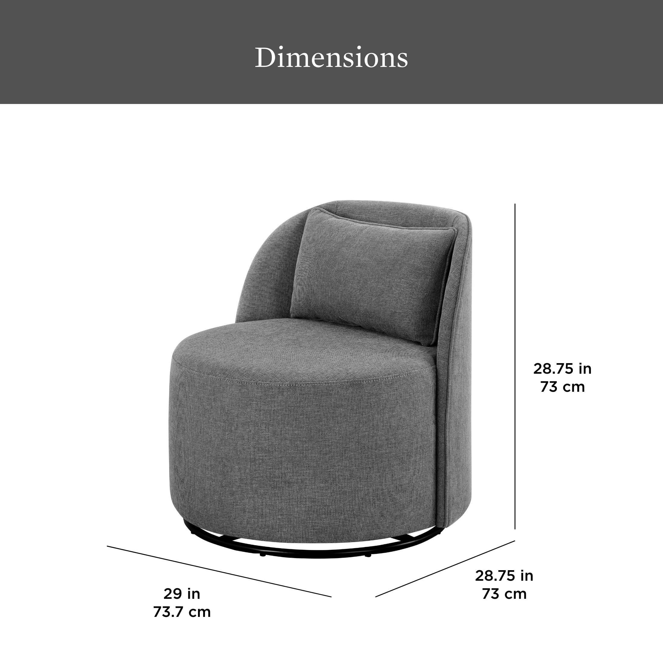 Better Homes & Gardens Juliet Modern Arch Swivel Accent Chair, Gray