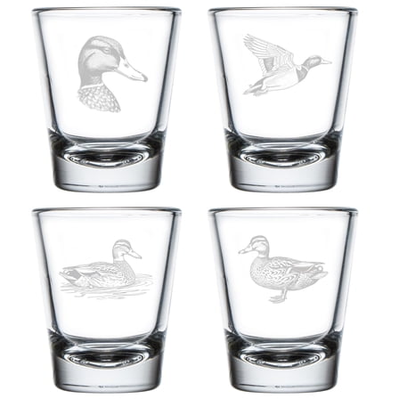 Set of 4 Shot Glasses 1.75oz Shot Glass Gift Duck Collection