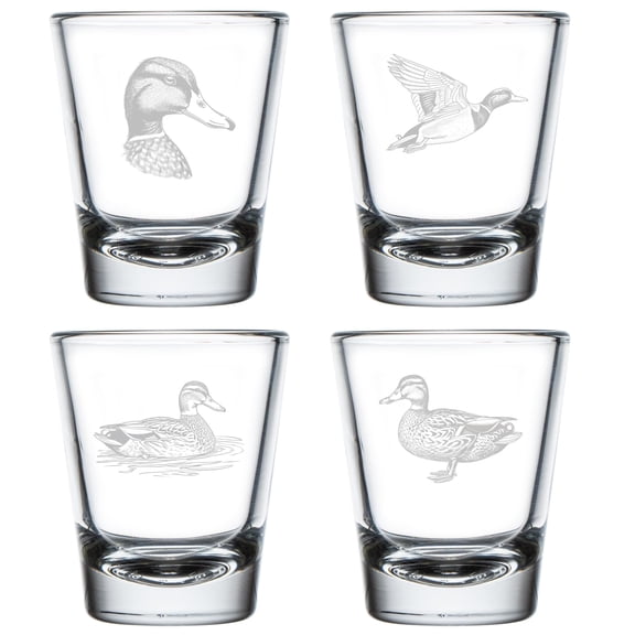 Set of 4 Shot Glasses 1.75oz Shot Glass Gift Duck Collection