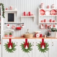 thumbnail image 2 of Artificial French Wreath Small Compact Lightweight with Bow Ribbon Decorative Hanging Ornament for Home Christmas Door Wall Indoor Celebration Decoration, 2 of 5