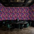 thumbnail image 2 of Retro Peel and Stick Wallpaper Modern Leopard Print Geometric Teal Orange Wall Mural 23.6in x 9.8ft Self Adhesive Removable Wall Paper Renter Friendly Wallpaper for Bedroom Dressing Room Salon, 2 of 8