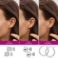thumbnail image 2 of Charmsy Women’s Three Earrings Set – 925 Sterling Silver Post CZ Ball Stud Earrings & Cubic Zirconia Hoop Earrings, 3 Pairs (5mm, 5mm, 15mm), 2 of 4