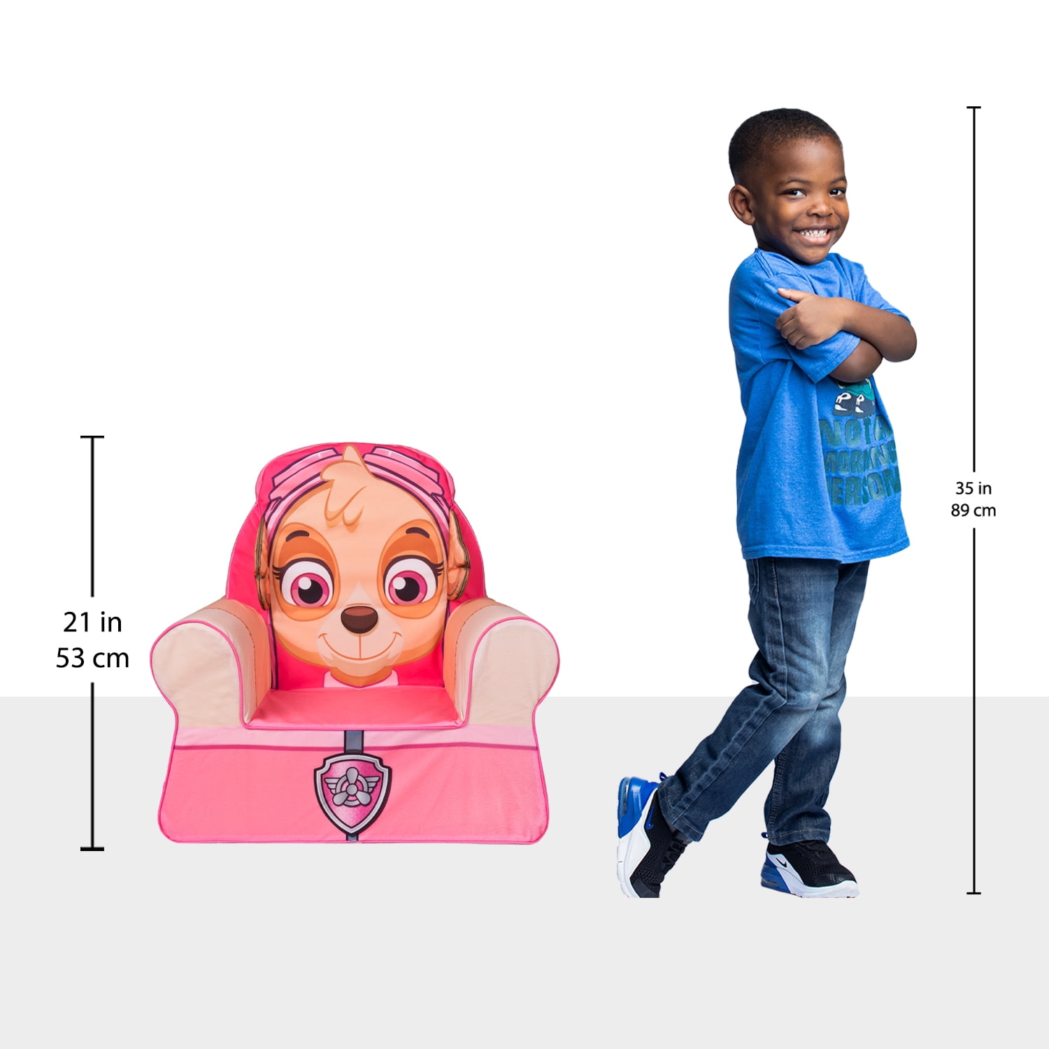 Marshmallow Furniture Paw Patrol Skye Kid's Toddler Comfy Foam Chair