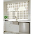 thumbnail image 4 of Beige Plaid Swag Valance and Tier Curtains 24'' Length Set, Spring Summer Farmhouse Buffalo Checkered Light Filtering Kitchen Curtains, Tier Curtain Valances for Bathroom/Living Room/Bedroom/Café, 4 of 6
