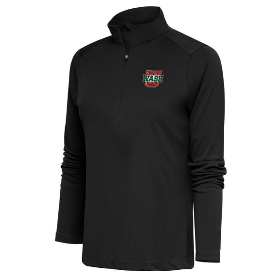 Women's Antigua Charcoal WashU Tribute Half-Zip Pullover Top