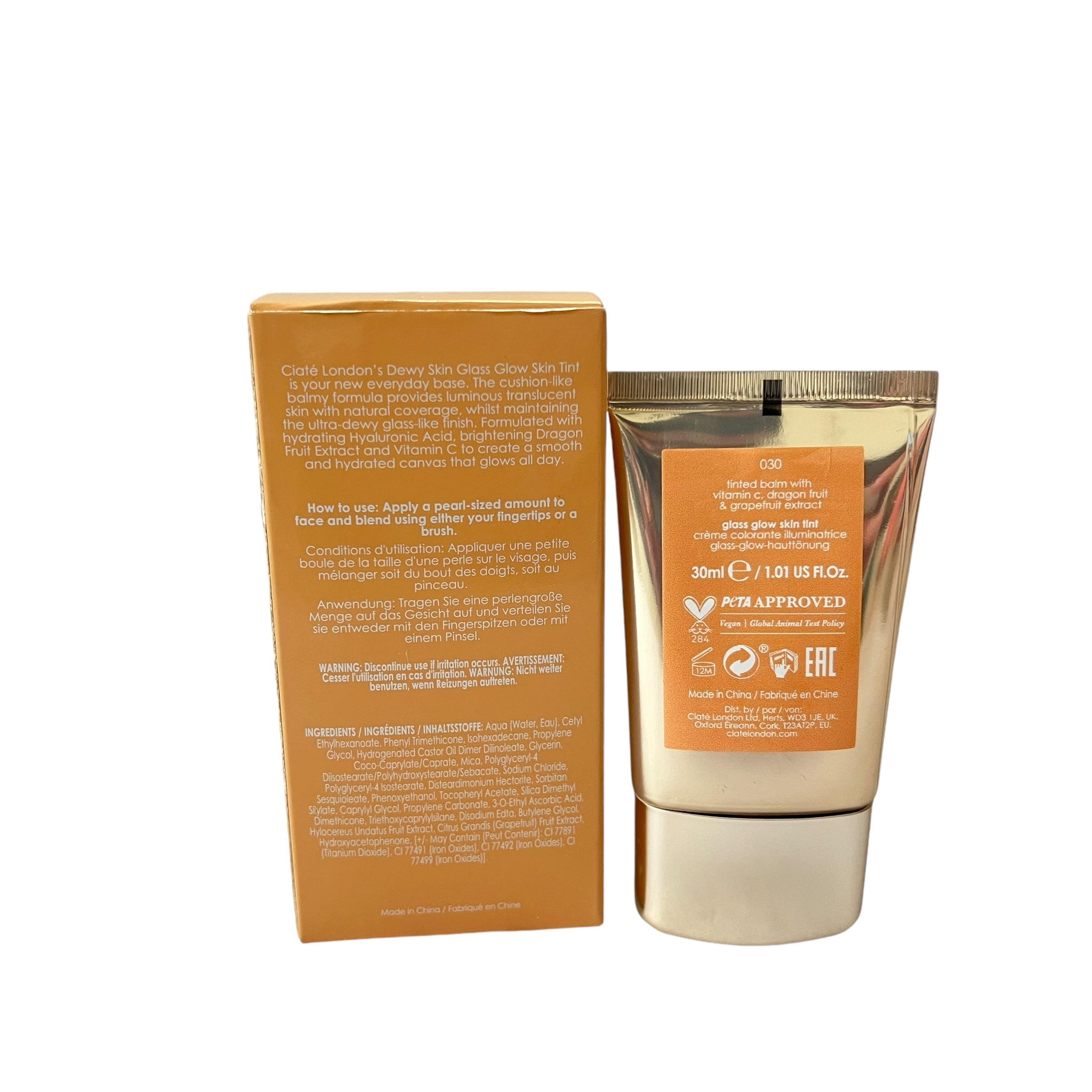 Ciate London Dewy Skin Glass Glow Skin Tint 1.01 fl oz Shade 030