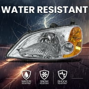 Spec-D Tuning Chrome Housing Clear Lens Headlights Compatible with 2001-2003 Honda Civic LX EX L+R Pair Head Light Lamp Assembly