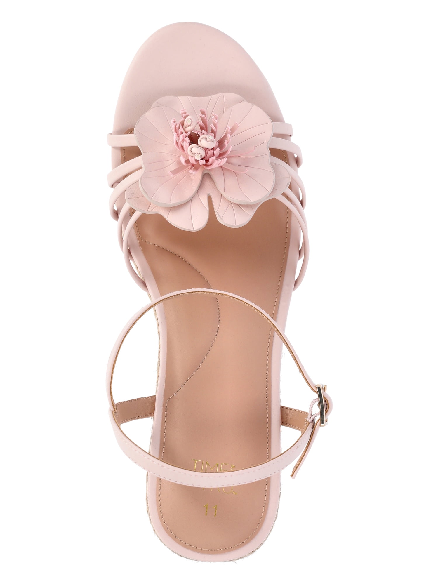 Time and Tru Women's Flower Espadrille Wedge Sandals