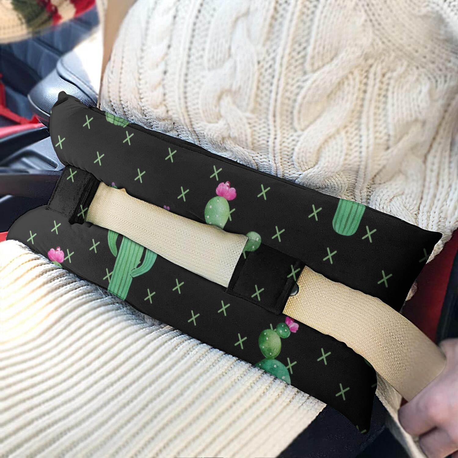 Boho Cactus Seatbelt Pillow for Post-Surgery Comfort Mastectomy Breast Cancer Heart Surgery Recovery Cushion with Southwest Design