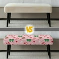 thumbnail image 6 of FUIALDOLG Christmas Dining Bench Cover, Stretch Washable Long Bench Seat Covers, Rectangle Table Chair Slipcover for Dining Room, Living Room, Kitchen(Pink), 6 of 7