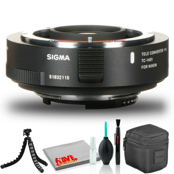 Sigma TC-1401 1.4x Teleconverter for Nikon F with Cleaning Kit and Mini Tripod
