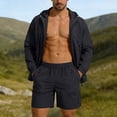 thumbnail image 2 of GUZOM Mens UPF 50+ Sun Protection Hooded Jacket & Shorts Set Lightweight Quick Dry Fishing Hiking Outdoor Athletic Long Sleeve Shirt Black,Size XL, 2 of 9
