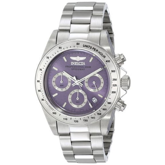 Invicta Women's 16656 Speedway Purple Dial Steel Bracelet Chronograph Dive Watch