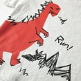 thumbnail image 5 of LRen Boys T Shirts Kids Short Sleeve Tops Summer Cartoon Dinosaur Print Tee Shirts Clothes for Toddlers Light Gray,6-7 Years, 5 of 6