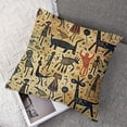 thumbnail image 7 of Prehistoric Fluffy Throw Pillow Cushion Cover, Dated Irregular Caveman Paint Forms with Bird and Cow Shape Early Modern Humans, Decorative Square Accent Pillow Case, Tan Brown, 7 of 7