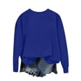 thumbnail image 4 of CQONEPT Womens V Neck Pullover Tops Fall Fashion Sweatshirts Loose Fit Long Sleeve Shirts Lounge Basic Clothes Blue XL, 4 of 6