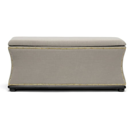 Liverpool Linen Modern Storage Ottoman and Bench