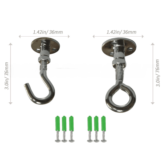 Gancho para linterna colgante, gancho para techo, mosquitera, gancho para ventilador, gancho para colgar en la pared, ajustable, giratorio, con forma de ojo de oveja