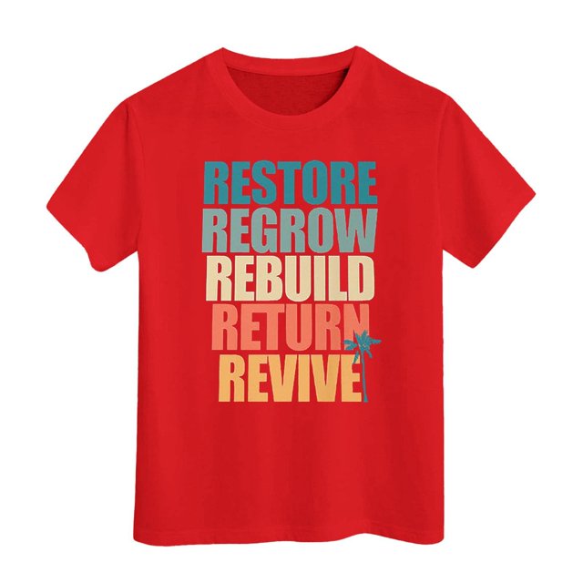 PMVFHDE T-Shirts Graphiques Chemises pour Fille T-Shirts pour Fille T-Shirts pour Fille Coupe Ample Filles Manches Courtes Hauts Filles Hauts Décontractés Enfants la R.I.P T-Shirt Imprimé Manches Courtes Rouge, 4-5 Ans