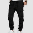 thumbnail image 4 of Bcfgryg Mens Casual Fitness Bodybuilding Pocket Solid Color Length Sports Pants Training Pants for Men, 4 of 5