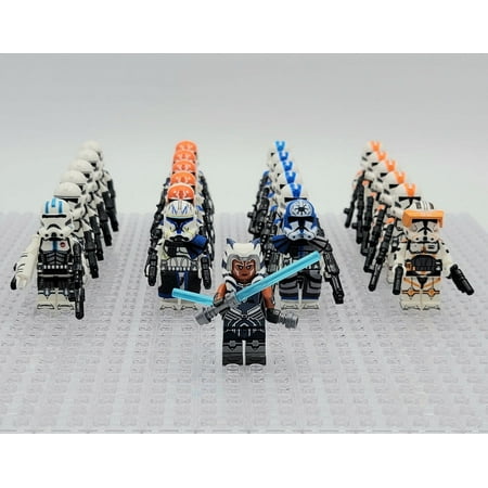 JsLTCustoms Collectible Star Wars Ahsoka Tano Clone Army Interlocking Block Building Sets, 25 Count
