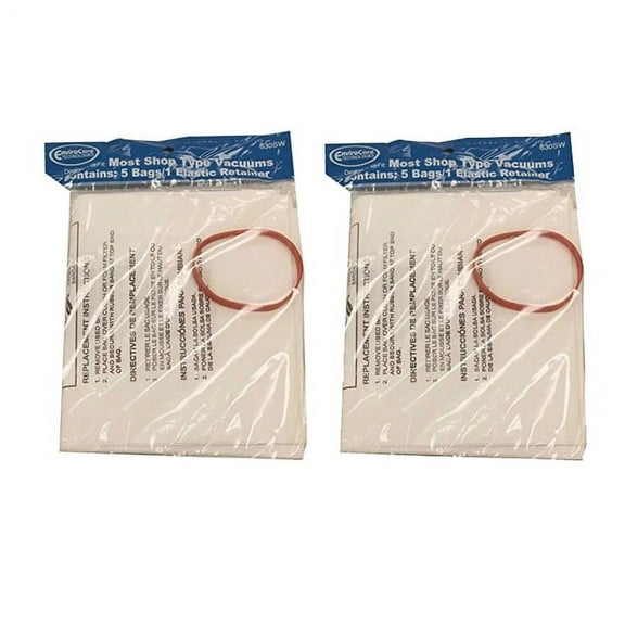 Compatible with Shop Vac 1 Gallon Vacuum Cleaner Bags # 830SW [2 Pack = 10 Bags]