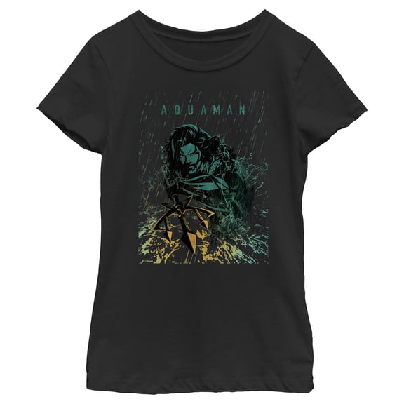 Girl's Aquaman King Ocean Rain Graphic T-Shirt