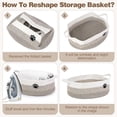 thumbnail image 2 of Dog Toy Basket, Toy Box and Bin for Dog Cat Storage, 13.5" X 11" X 5"(15L) Small Woven Rope Basket for Baby Storage, Closet, Living Room, White & Brown, 2 of 7