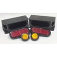 thumbnail image 1 of Set of 2 Steel Trailer Angled Light Boxes w/ 6" Red Oval & 2" Round Amber LED Lights, 1 of 2
