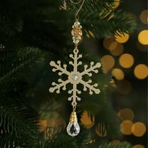 Gumesh Iron Snowflake Christmas Tree Pendants - Rustic Metal Ornaments | Vintage Winter Decor for Holiday Ambiance (6" Silver & Gold) The Holiday