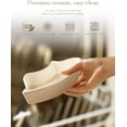 thumbnail image 2 of Chip and Dip Serving Set with Bamboo Tray, 11.2" Round Divided Serving Platter, 5-Compartment Ceramic Appetizer Snack Tray with Removable Bowls for Party, Fruit, Condiments, 2 of 7