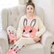 thumbnail image 1 of Conjunto de Pijamas de franela para mujer, ropa de dormir de conejo, Negligee, plantas, lencería de invierno, Kawaii, dibujos animados, 1 of 4