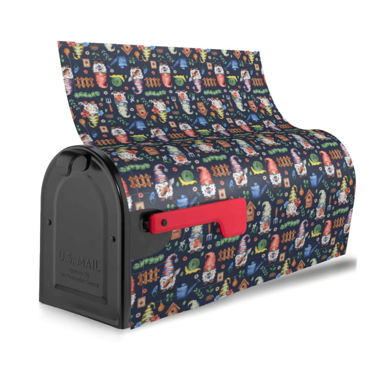 Logiee Garden Gnomes Print Post Letter Box Wrap Decor, Mailbox Cover Suitable for Standard Mailbox and Large Size Mailbox,Outdoor Yard Decoration-21x18 in