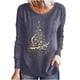 thumbnail image 1 of Camiseta de manga larga suelta con cuello redondo y estampado navideño informal a la moda para mujer Fridja  FKASFK2132, 1 of 7