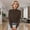 Coffee, variant on Women Autumn Pullover Elegant Long Sleeved Solid Color Autumn and Winter Warm Sweater Womens Petite Tops Walkaway Sweatshirt Womens Cold Weather Sweaters Star Sweatshirt Sweeter Man