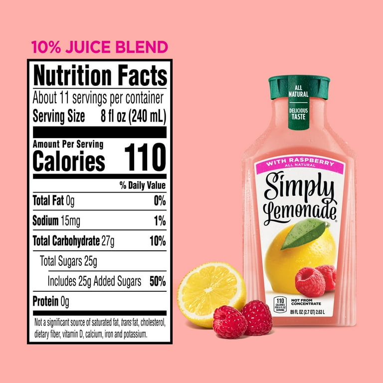 Simply Lemonade with Raspberry, All Natural Non-GMO, Delicious