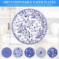 thumbnail image 4 of Platos de papel Yacoto desechables de 10 pulgadas, 90 unidades, azul y blanco, 4 of 7
