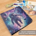 thumbnail image 4 of FORMRS 3 Ring Photo Album 4"x6" Self Adhesive Large Capacity PU Leather Cover, Astronaut Pattern, 4 of 8