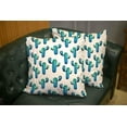 thumbnail image 5 of Set of 2 Watercolor Cactus Pattern Tropical Green Blue Cactus White Background Exotic Throw Pillow Covers 18X18 Inch Decorative Pillow Cases for Couch Bedroom Living Room, 5 of 6