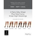 thumbnail image 2 of MeMoi Silky Sheer Plus Size Curvy Knee High Stockings 2 Pack - Mens - Male, 2 of 12