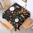 thumbnail image 2 of Colorful Mushroom Forest Black Pattern Square Tablecloth,Waterproof Square Table Cover,Wipeable Spillproof Washable Table Cover for Home Kitchen Party Decor 60"x60"(152x152cm), 2 of 6